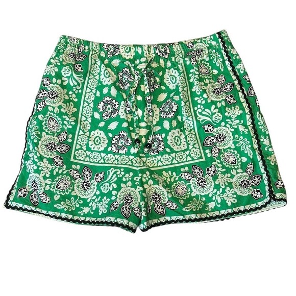Zara Pants - Zara Shorts Womens size Small Green Bandana Floral High Waisted Pull On